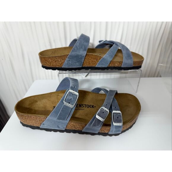 NWT Birkenstock Franca Oiled Leather - Elemental Blue - 39 Regular width - Picture 1 of 9